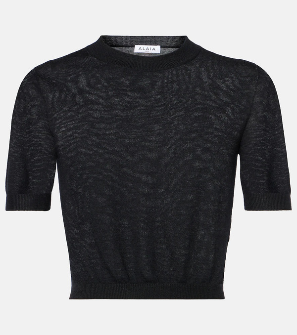 Alaia Alaia Cropped Cashmere Top 