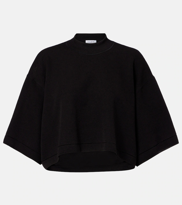  Alaia Alaia Cropped Cotton-blend T-shirt 