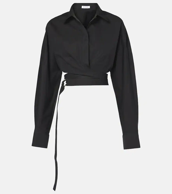  Alaia Alaia Cropped Cotton Poplin Shirt 