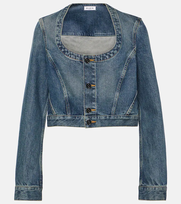 Alaia Alaia Cropped Denim Jacket 