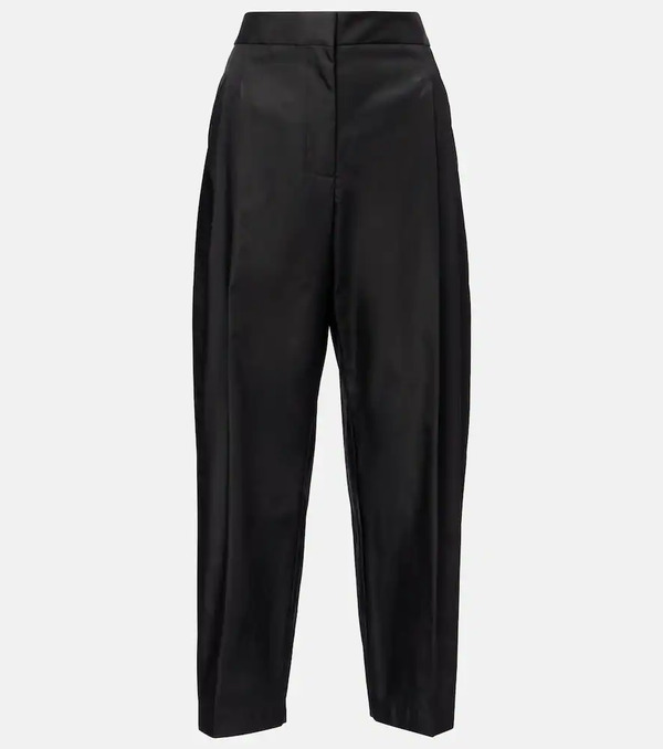  Alaia Alaia Cropped High-rise Satin Tapered Pants 
