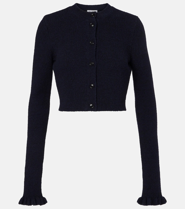  Alaia Alaia Cropped Wool And Silk-blend Cardigan 