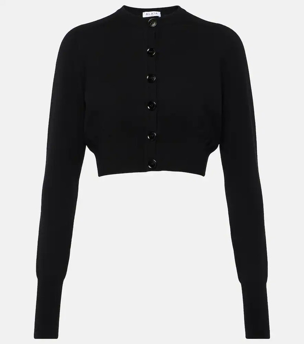  Alaia Alaia Cropped Wool-blend Cardigan 