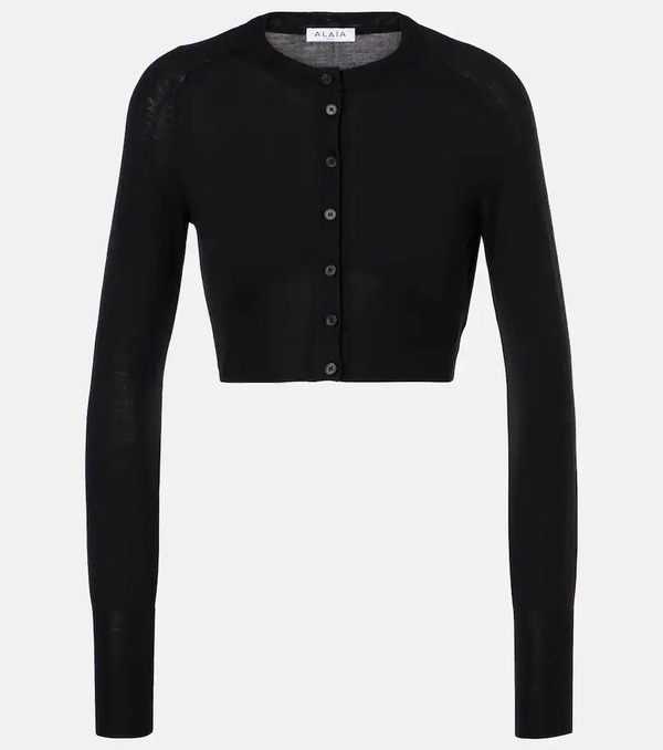  Alaia Alaia Cropped Wool-blend Cardigan 