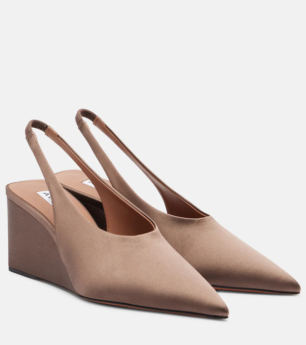  Alaia Alaia Cube 75 Satin Slingback Wedges 
