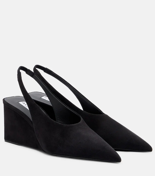  Alaia Alaia Cube 75 Wedge Slingback Suede Pumps 