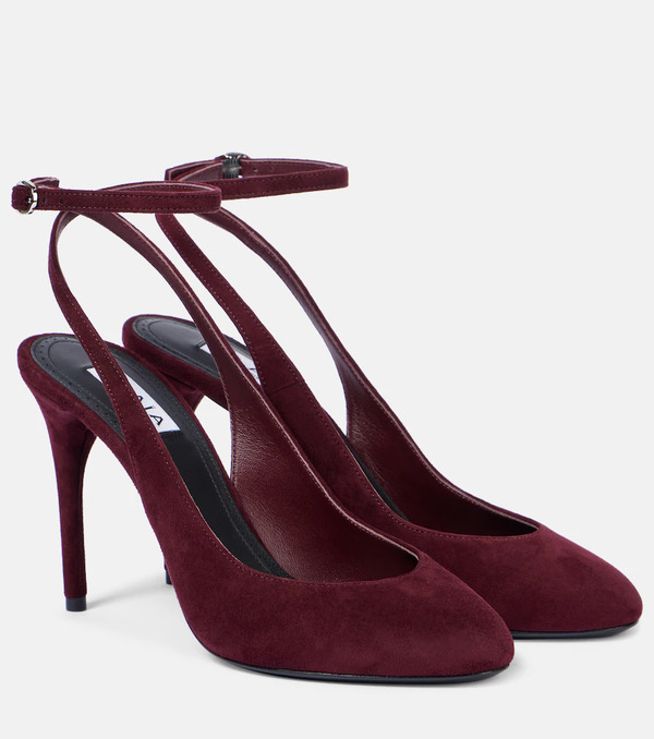  Alaia Alaia Decolette 90 Suede Slingback Pumps 