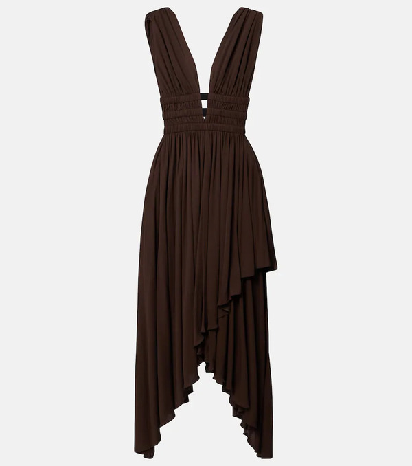  Alaia Alaia Deesse Asymmetric Jersey Midi Dress 