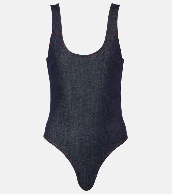  Alaia Alaia Denim Bodysuit 