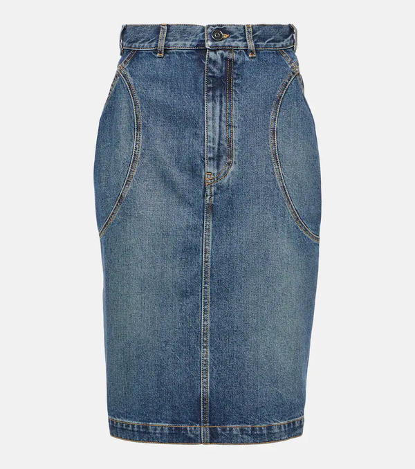  Alaia Alaia Denim Pencil Skirt 