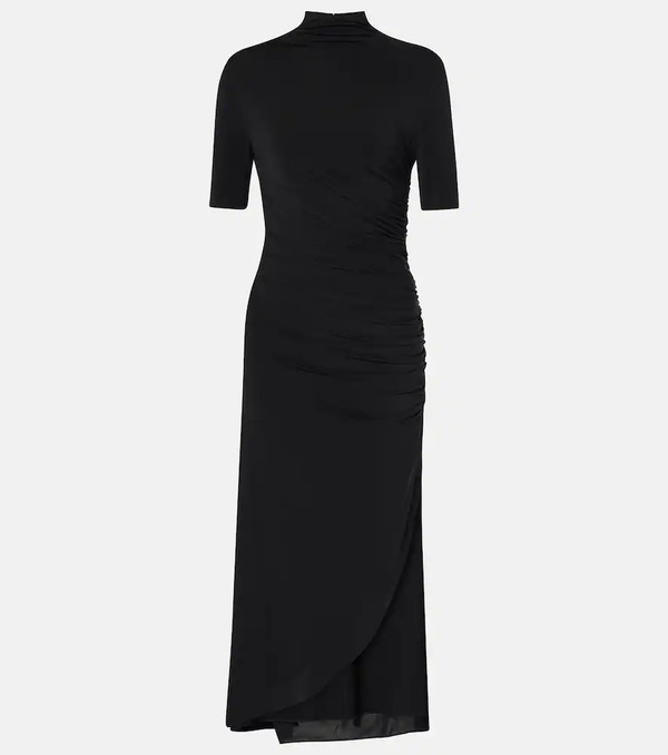  Alaia Alaia Draped Asymmetric Midi Dress 