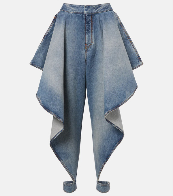  Alaia Alaia Draped Tapered Jeans 