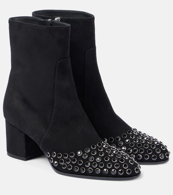  Alaia Alaia Embellished Suede Ankle Boots 