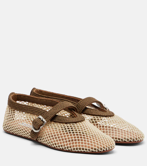  Alaia Alaia Fishnet Mary Jane Flats 