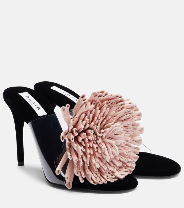  Alaia Alaia Floral-applique Asymmetric Mules 