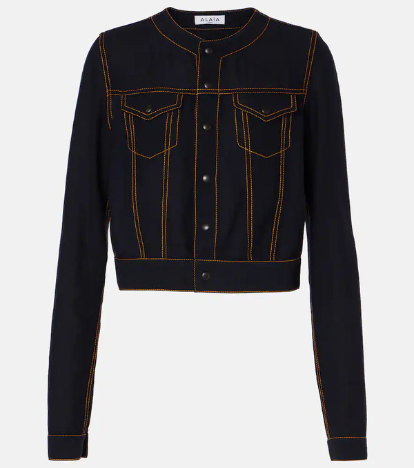  Alaia Alaia Fluid Cropped Wool-blend Jacket 