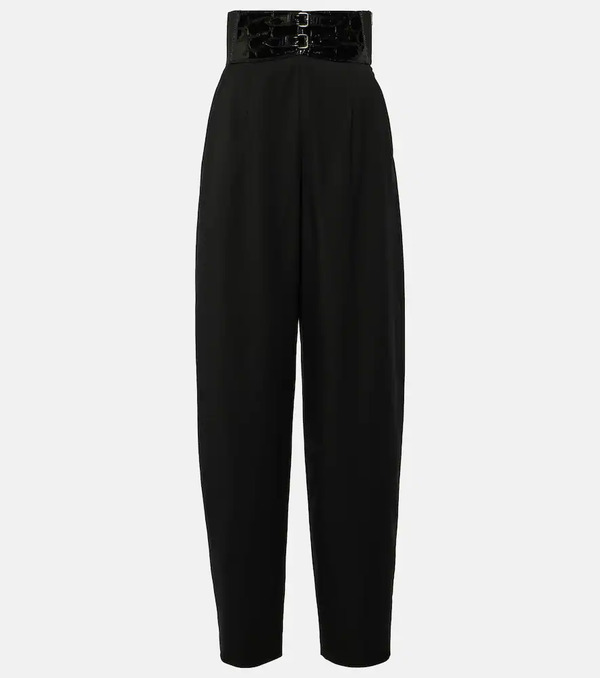  Alaia Alaia High-rise Wool Wide-leg Pants 