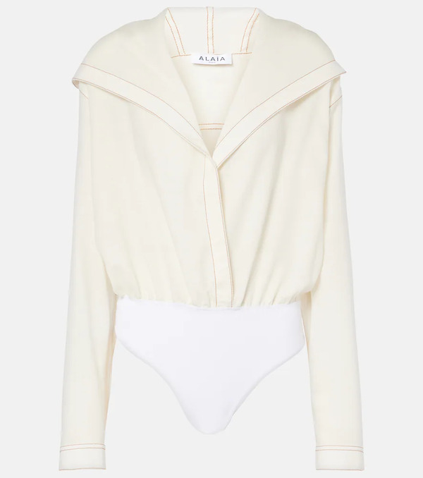  Alaia Alaia Hooded Wool-blend Bodysuit 