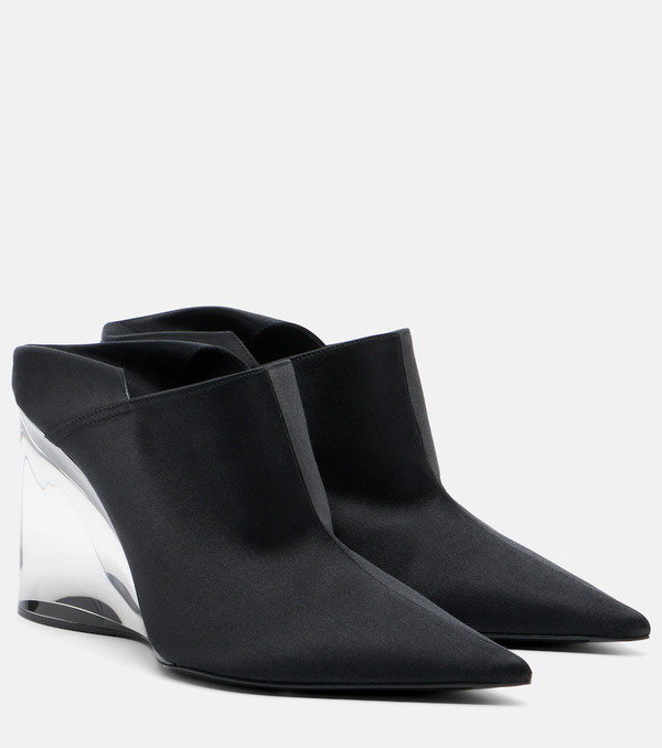  Alaia Alaia Invisible Convertible Satin Wedge Mules 