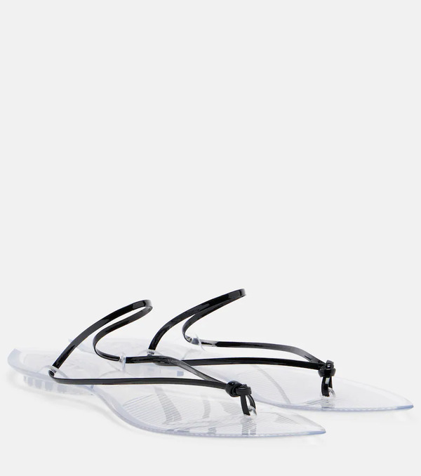  Alaia Alaia Invisible Leather Thong Sandals 