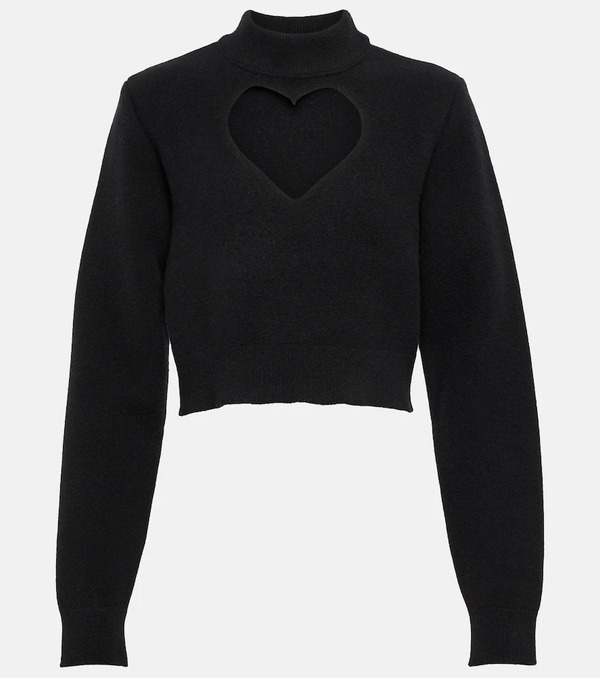  Alaia Alaia Keyhole Virgin Wool Cropped Sweater 