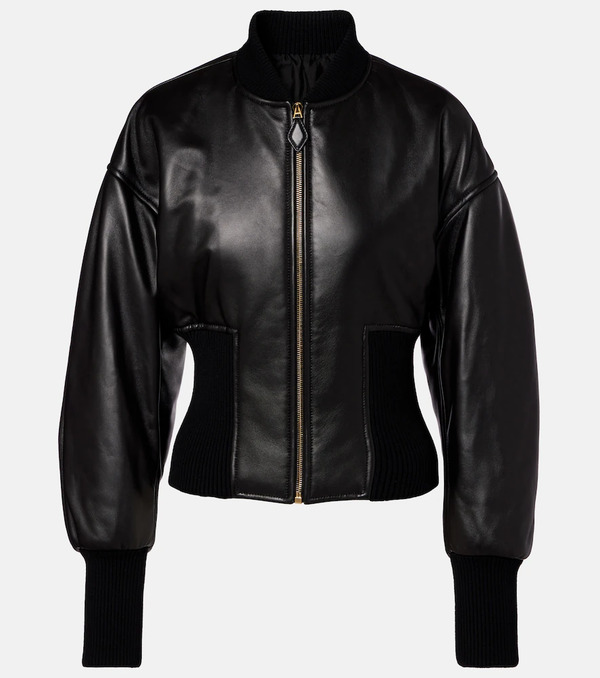  Alaia Alaia Leather Bomber Jacket 