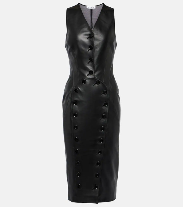  Alaia Alaia Leather Midi Dress 
