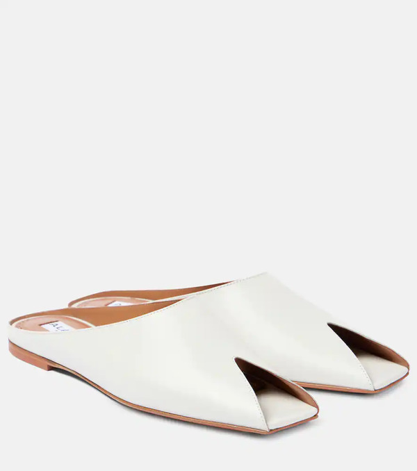  Alaia Alaia Leather Peep-toe Mules 