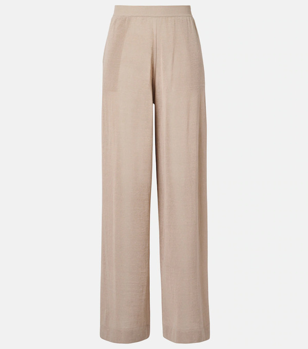  Alaia Alaia Linen And Silk Wide-leg Pants 