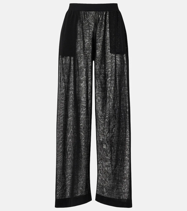  Alaia Alaia Linen And Silk Wide-leg Pants 