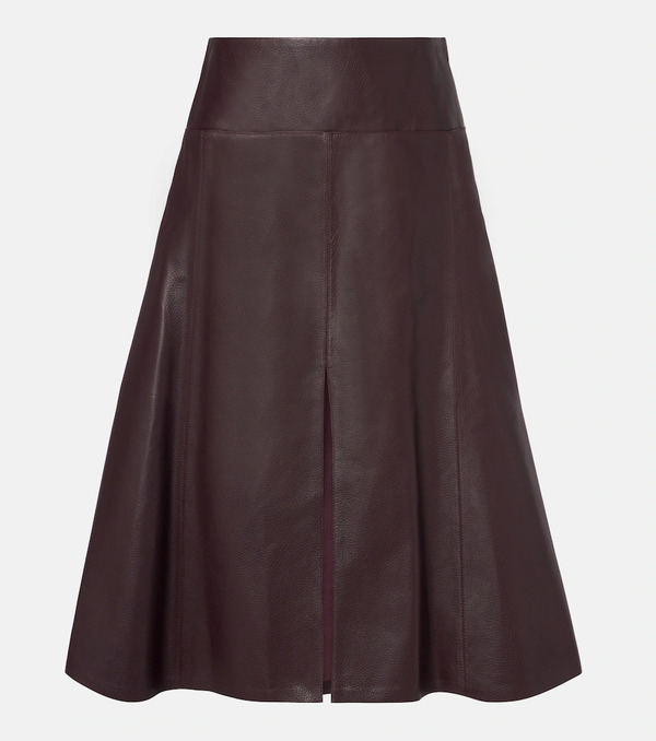  Alaia Alaia Low-rise Leather Midi Skirt 