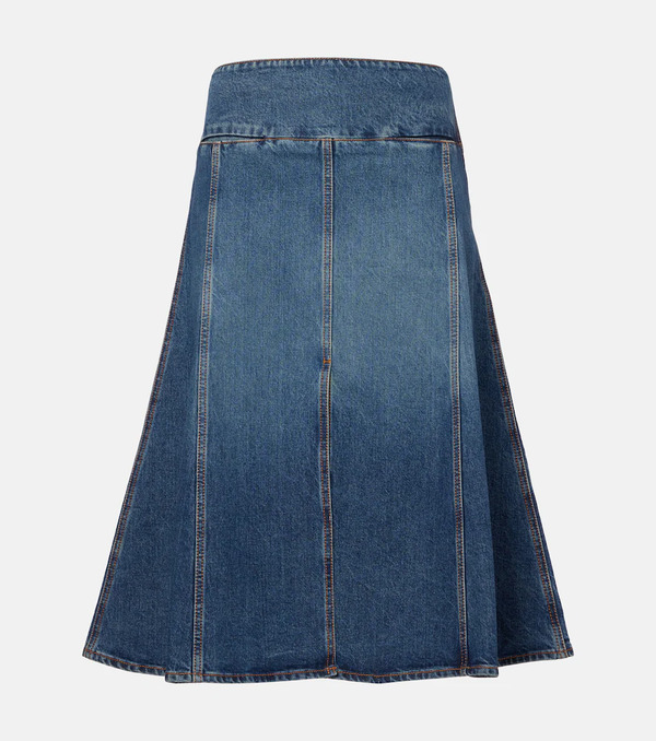  Alaia Alaia Mid-rise Denim Midi Skirt 
