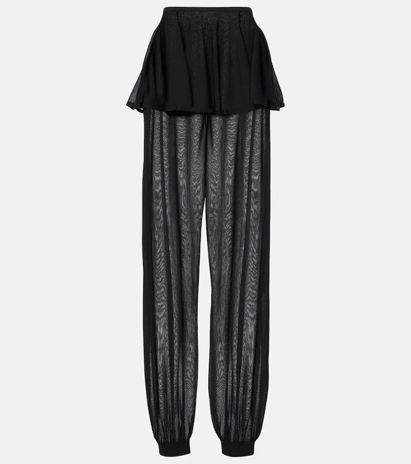  Alaia Alaia Mid-rise Semi-sheer Wide-leg Pants 