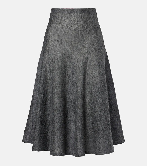  Alaia Alaia Mohair And Wool-blend Midi Skirt 