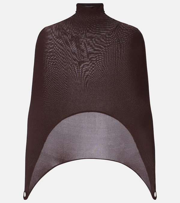  Alaia Alaia Open-back Silk-blend Turtleneck Top 