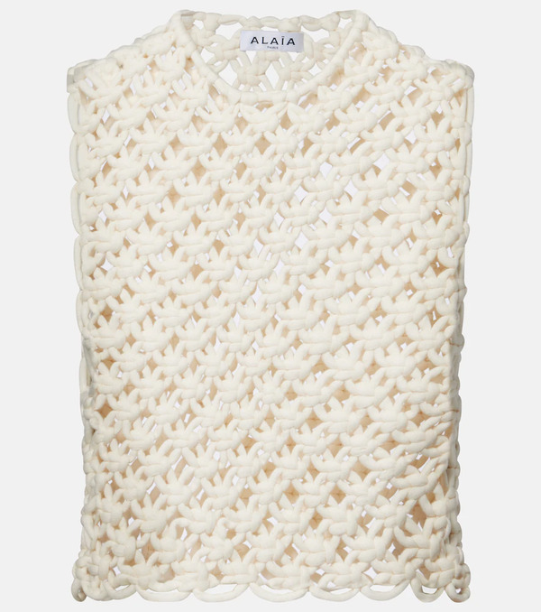  Alaia Alaia Open-knit Cotton-blend Top 