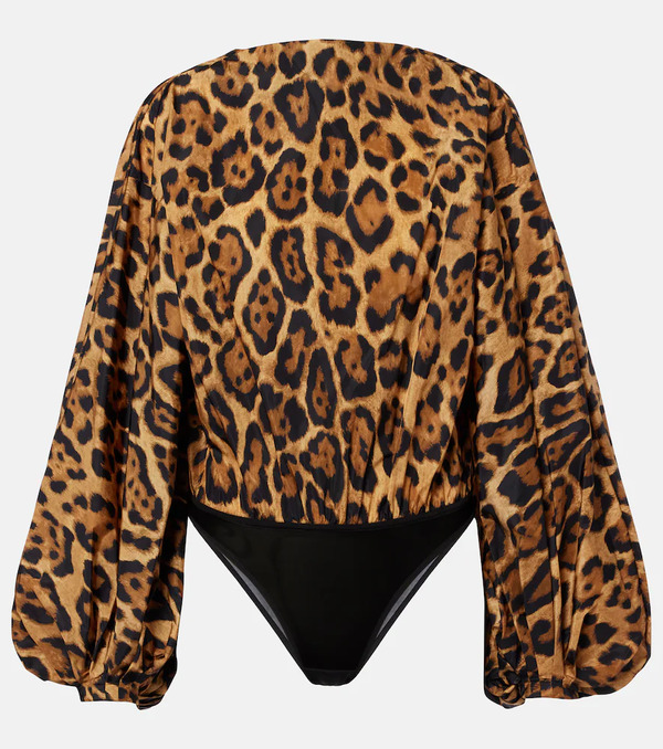  Alaia Alaia Oversized Animal-print Bodysuit 