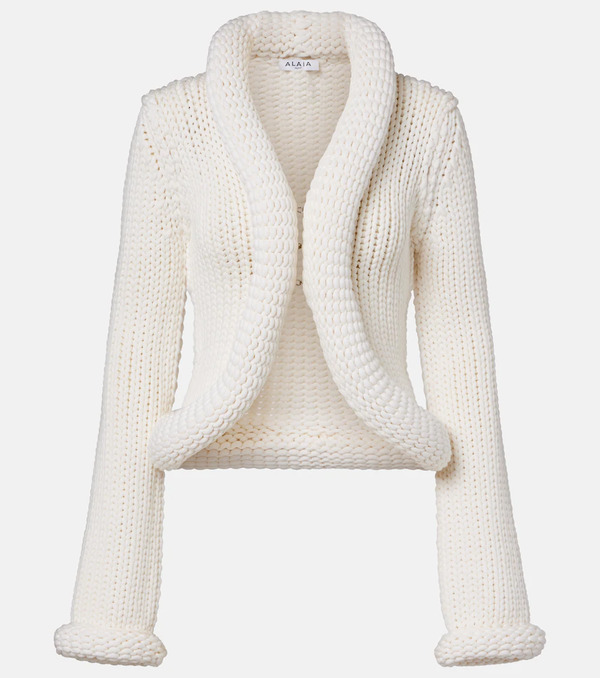  Alaia Alaia Padded Wool-blend Cardigan 