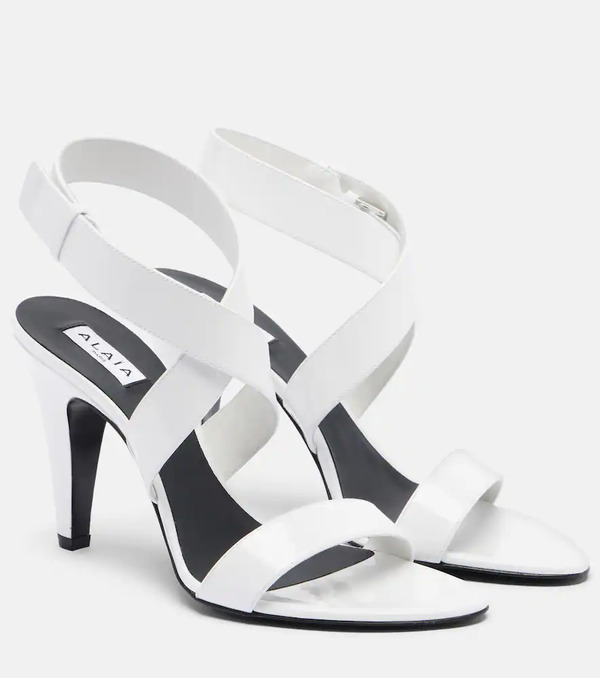  Alaia Alaia Patent Leather Slingback Sandals 