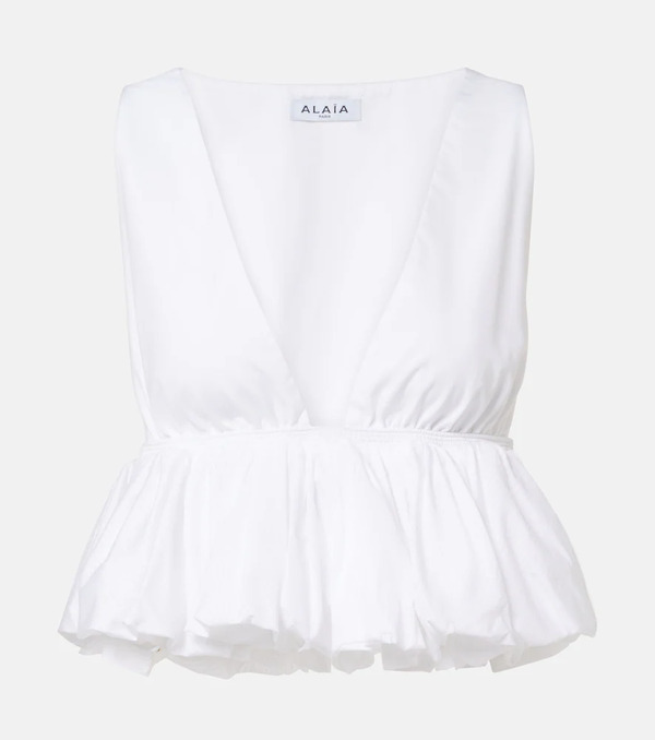  Alaia Alaia Peplum Cotton Top 