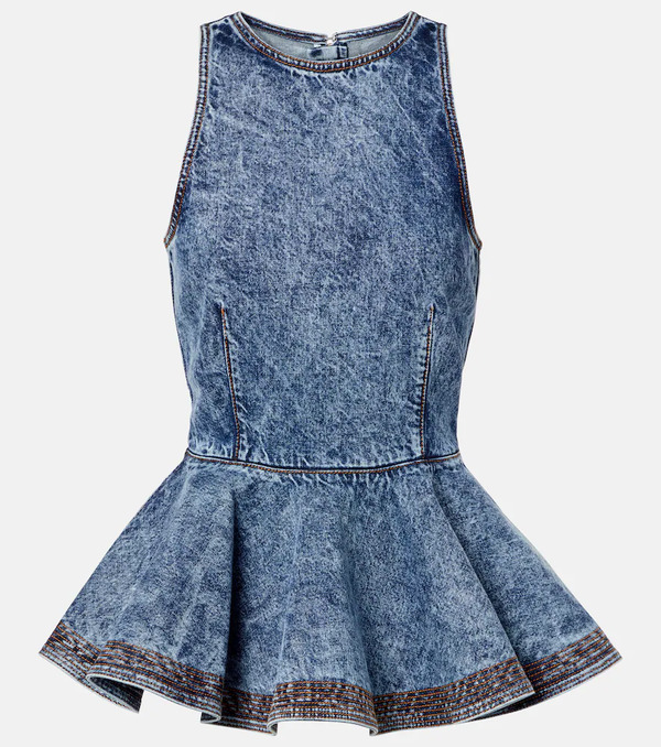  Alaia Alaia Peplum Denim Top 