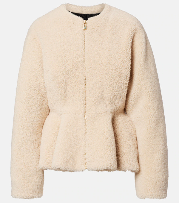  Alaia Alaia Peplum Shearling Jacket 