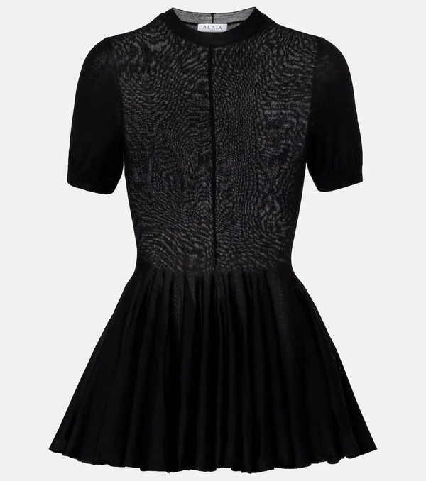  Alaia Alaia Peplum Virgin Wool Top 