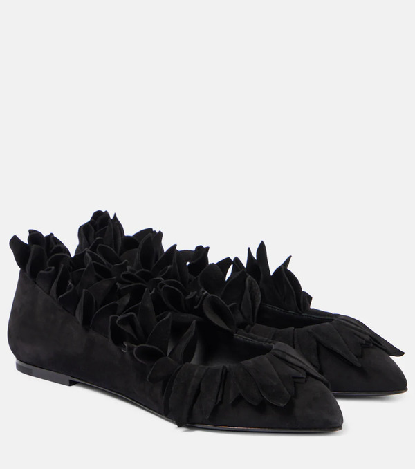  Alaia Alaia Petal Suede Ballet Flats 