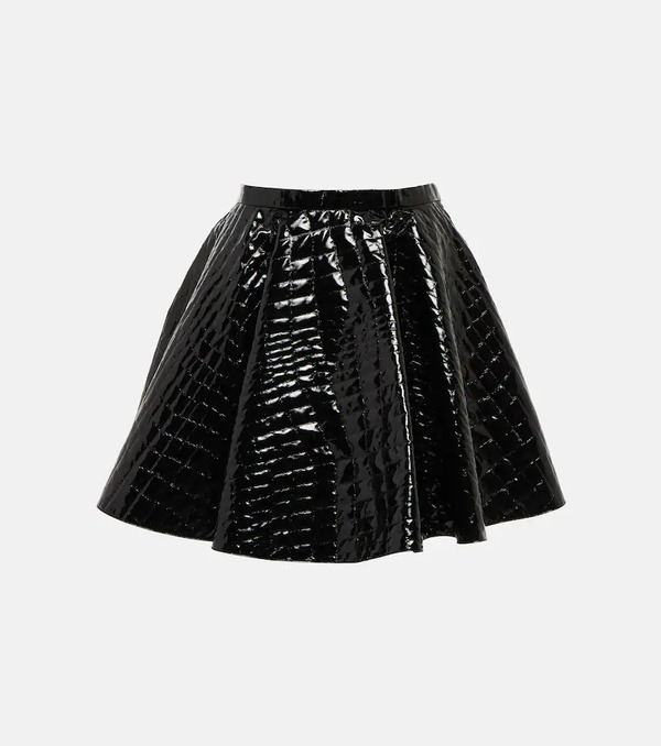  Alaia Alaia Pleated Croc-effect Miniskirt 