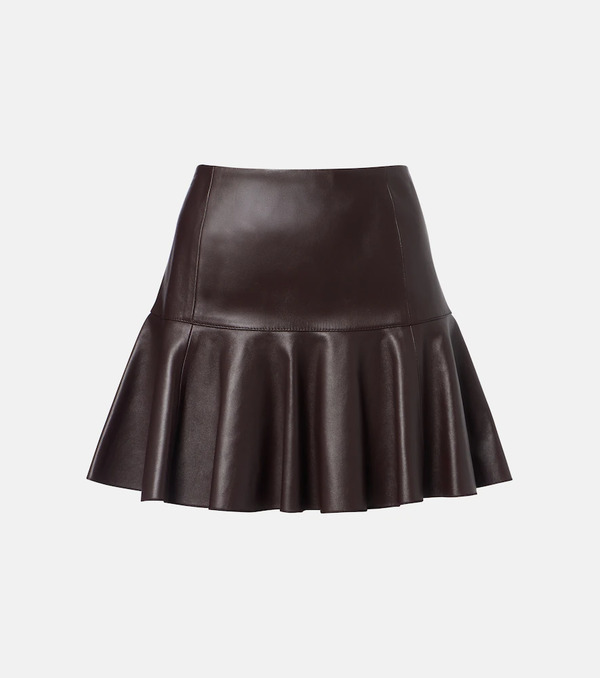  Alaia Alaia Pleated Leather Miniskirt 