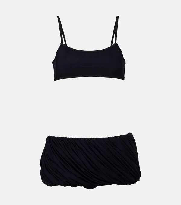  Alaia Alaia Pleated Low-rise Bikini 
