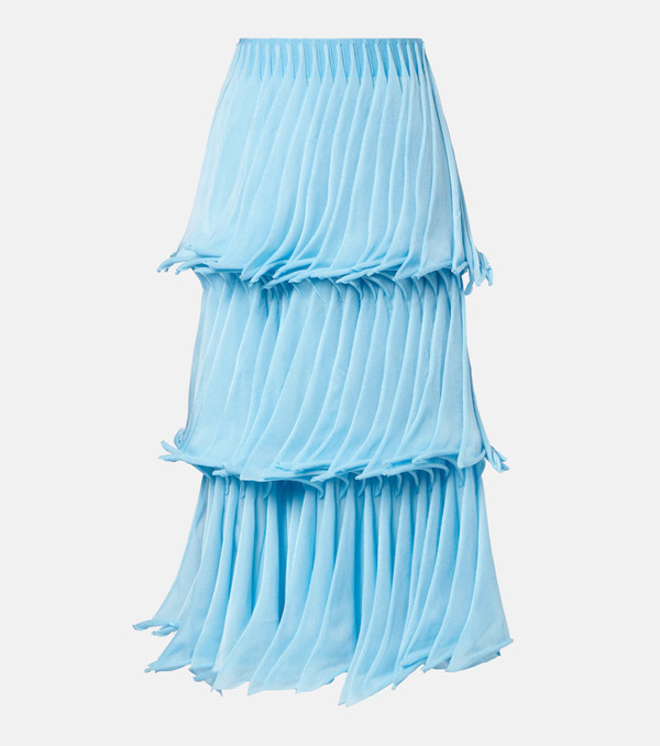  Alaia Alaia Pleated Tiered Maxi Skirt 
