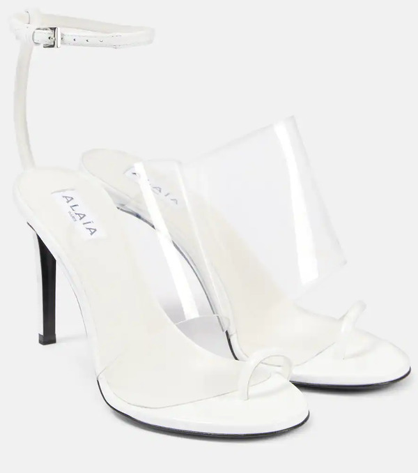  Alaia Alaia Plexi 90 Leather & Pu Sandals 