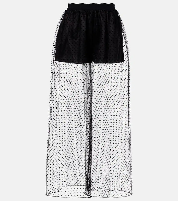  Alaia Alaia Polka-dot Mesh Wide-leg Pants 